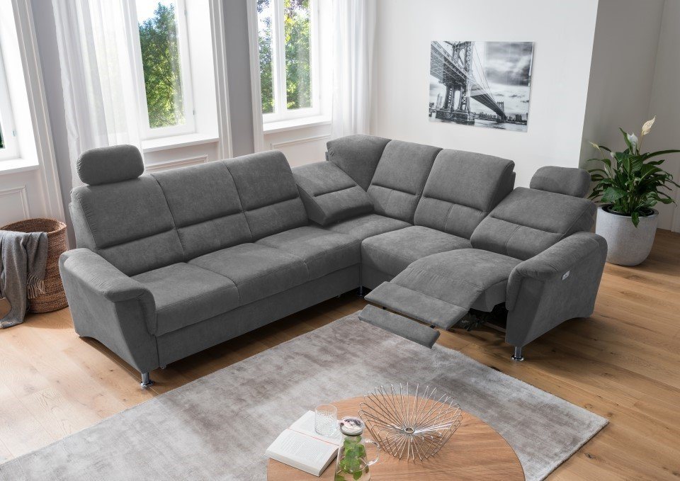 Myhomelando Ecksofa Paris, Federkern, Schlaffunktion, USB-Anschluss, Elektronische Relaxfunktion von Myhomelando