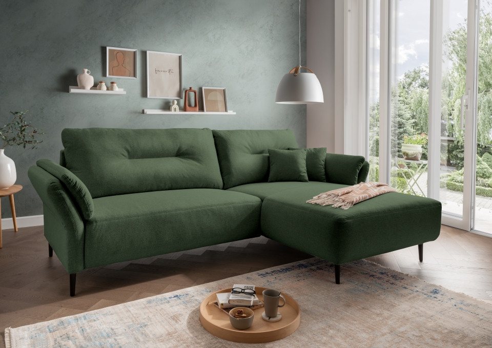 Myhomelando Ecksofa Poratelli, beidseitig montierbar, Zierkissen inklusive von Myhomelando