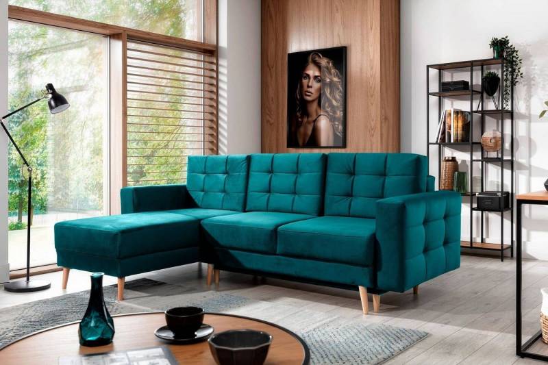 Myhomelando Ecksofa Visgard, mit Schlaffunktion und beidseitig montierbar von Myhomelando