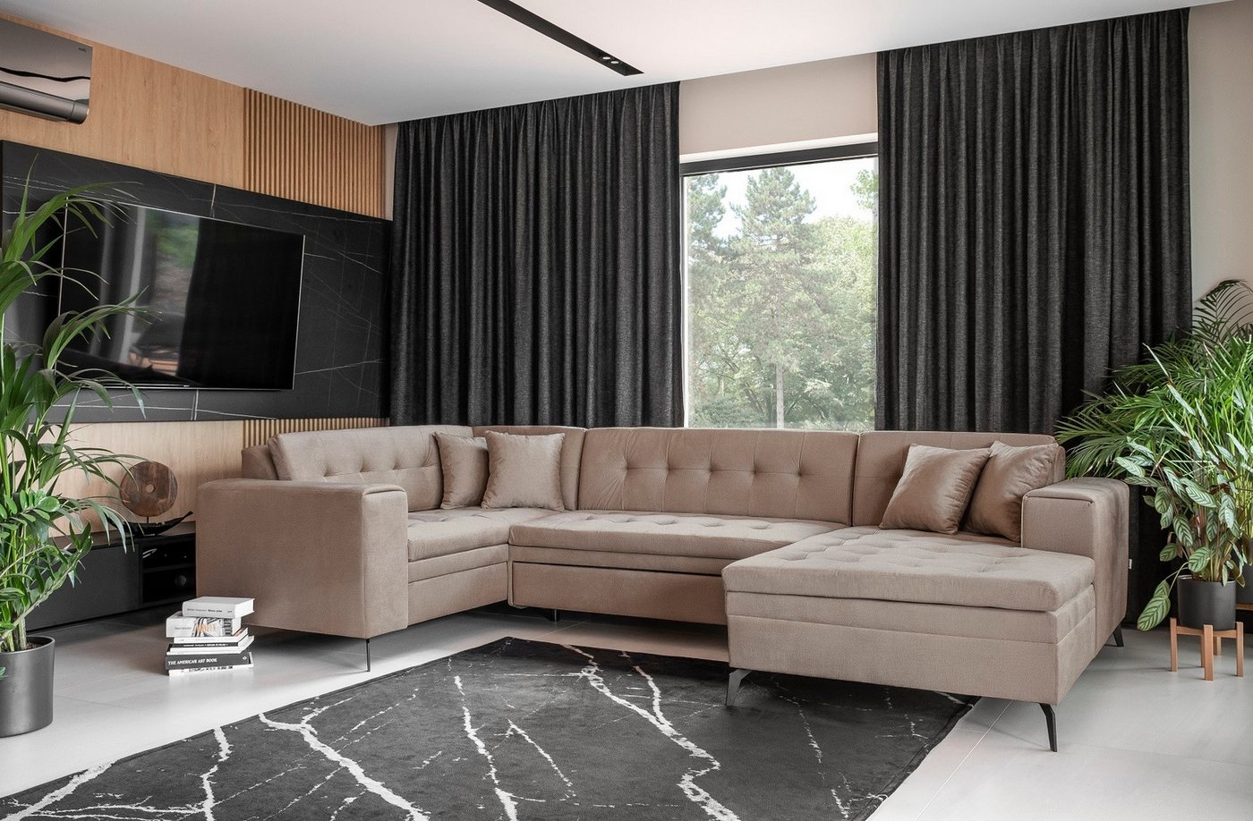 Myhomelando Wohnlandschaft Montez, mit Schlaffunktion und wasserabweisenden Nube-Stoff von Myhomelando