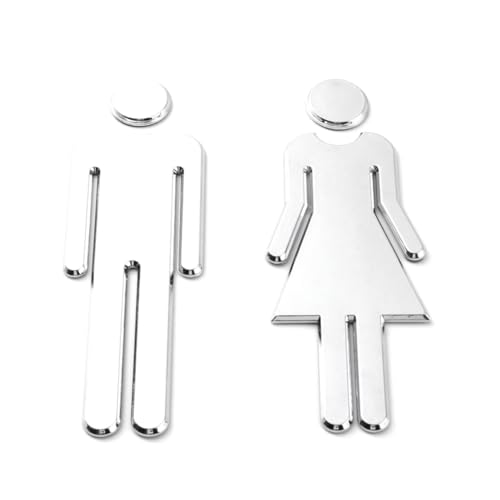 Myhoomowe Toilettentürschild WC-Schild Gäste-WC-Schild Türdeko Selbstklebend Badezimmer 12 cm Hoch von Myhoomowe