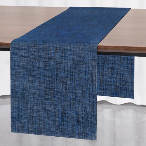 Myir JUN Tischläufer, Tischläufer Modern Tischläufer Abwaschbar Tischläufer Outdoor Wärmeisoliertes PVC für Häuser Restaurants Hotels 30 x 140 cm (Blau 2) von Myir JUN