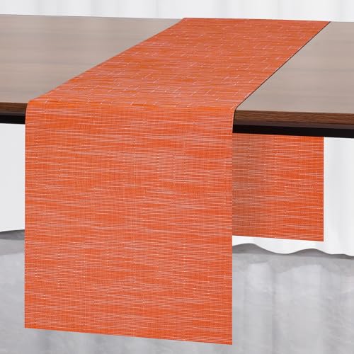 Myir JUN Tischläufer, Tischläufer Modern Tischläufer Abwaschbar Tischläufer Outdoor Wärmeisoliertes PVC für Häuser Restaurants Hotels 30 x 140 cm (Orange) von Myir JUN