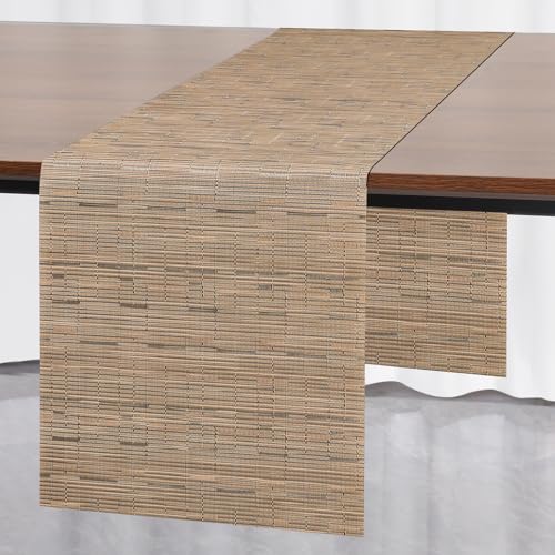 Myir JUN Tischläufer, Tischläufer Modern Tischläufer Abwaschbar Tischläufer Outdoor Wärmeisoliertes PVC für Häuser Restaurants Hotels 40 x 183 cm (Braun) von Myir JUN