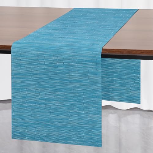 Myir JUN Tischläufer, Tischläufer Modern Tischläufer Abwaschbar Tischläufer Outdoor Wärmeisoliertes PVC für Häuser Restaurants Hotels 40 x 240 cm (Blau) von Myir JUN