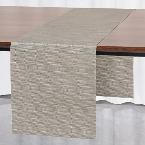 Myir JUN Tischläufer, Tischläufer Modern Tischläufer Abwaschbar Tischläufer Outdoor Wärmeisoliertes PVC für Häuser Restaurants Hotels 30 x 240 cm (Silber Gold) von Myir JUN