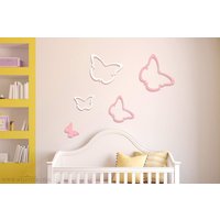 Set Von 5 Schmetterling Wandkunst | Schmetterlinge Fürs Kinderzimmer Dekor Mädchenzimmer 3D Babyzimmer Deko von Myletterdeco