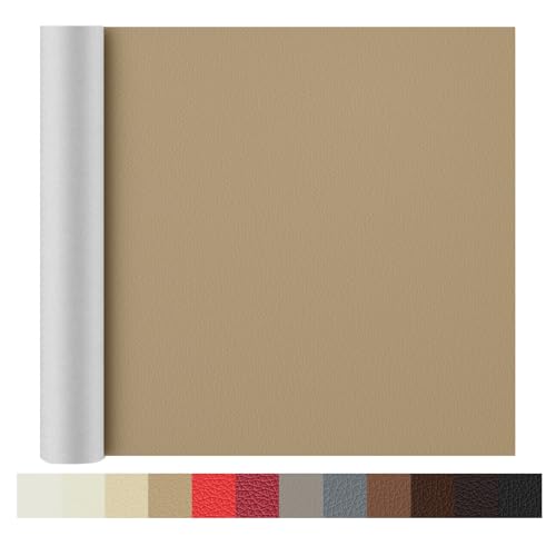 Großer Lederreparaturflicken, selbstklebender Lederreparaturflicken, Lederreparaturset für Autositze, Sofas, Sofas, Computerstühle, Möbel, Handtaschen, Fahrersitz-KHAKI-40 * 2M von Mylivell