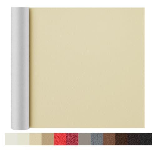 Großer Lederreparaturflicken, selbstklebender Lederreparaturflicken, Lederreparaturset für Autositze, Sofas, Sofas, Computerstühle, Möbel, Handtaschen, Fahrersitz-M BEIGE-40 * 2M von Mylivell