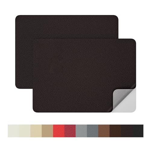 Leder Selbstklebend, 4er Kunstleder Reparaturset Lederflicken Selbstklebend, 20x28cm Kunstleder Selbstklebend Leder Reparatur Patch für Sofas, Autositze, Möbel von Mylivell