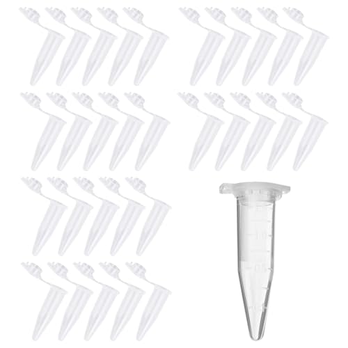 Probenröhrchen,Zentrifugenröhrchen,30 Stück Reaktionsgefäße Stoffkapseln,1,5ml Koks Röhrchen,Eppendorfgefäß,Transparent Zentrifugenröhrchen von Myluatye