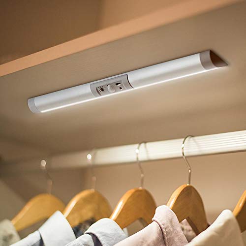 Mymazn Schrankleuchten LED Sensorleuchte Lichtsensor Kleiderschrank Led Beleuchtung mit Bewegungsmelder Schrankküche (D-Bogen-Entwurf, 30cm, 6000k) von Mymazn