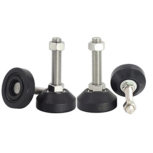 MyncbD Nivellierfüße, 4 Stück, robuste Schraubstützfüße, 70 mm Durchmesser, 304 Edelstahl, verstellbare Nivellierfüße für Möbel, Werkbank, Maschine (Größe: D70 x M12 x 100) von MyncbD