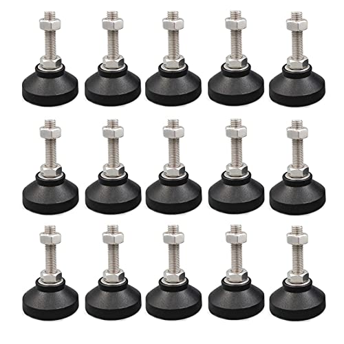 MyncbD Nivellierfüße, Möbelnivellierer, M16 x 80 mm Gewinde, robuste Möbel-Nivellierfüße mit Mutter, verstellbare Beinnivellierer für Schränke, Sofas, Tische, Stühle, Erhöhung (Farbe: 15 Stück) von MyncbD