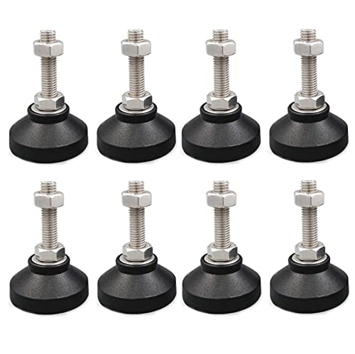 MyncbD Nivellierfüße, verstellbare Möbel-Nivellierfüße, M8 x 80 mm, Edelstahl, verstellbare Füße, Nivellierunterlage mit Durchmesser 40 mm Basis (Farbe: 8 Stück) von MyncbD