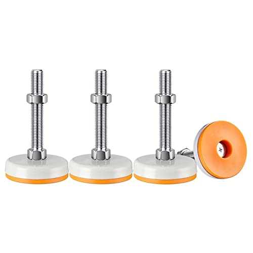 Nivellierfüße, 4 Stück, verstellbare Möbelstrahl, Nivellierer aus robustem Karbonstahl, verchromt, zum Anschrauben von Möbeln, Werkbank, Maschine (Größe: D60 x M14 x 150) von MyncbD