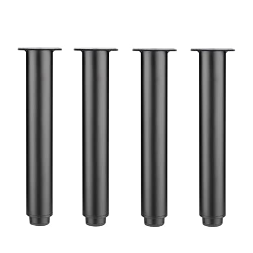 Nivellierfüße verstellbare Möbelbeine, kaltgewalzte Stahlbeine, Ersatz-Schranktischbeine, Metallbeine, Möbelmaterial (Farbe: Schwarz, 8 cm) von MyncbD