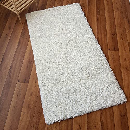 Mynes Home Shaggy Teppich Hochflor Cream 30 mm/Langflor Teppiche Einfarbiges Uni Design/Teppichläufer / 70x140 cm von Mynes