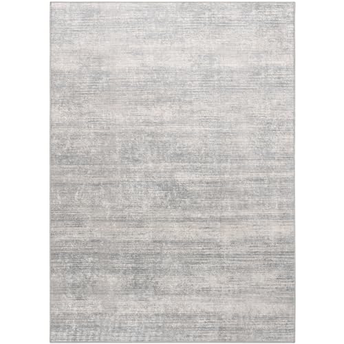 Mynes Home Waschbarer Teppich Wohnzimmer - Waschbar in der Waschmaschine - Schlafzimmer Flur Läufer - rutschfest - Grau Meliert - Größe: 120x170 cm von Mynes