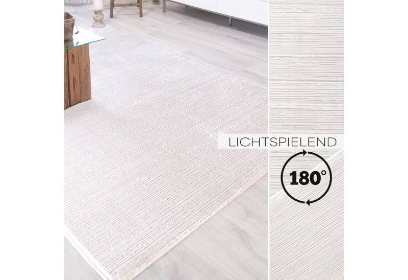 Teppich Wohnzimmer Kurzflor Teppiche Hoch-Tief 3D Struktur, Mynes Home, rechteckig, rechteckig, Glanz-Effekt, Einfarbig, Flimmernd von Mynes Home