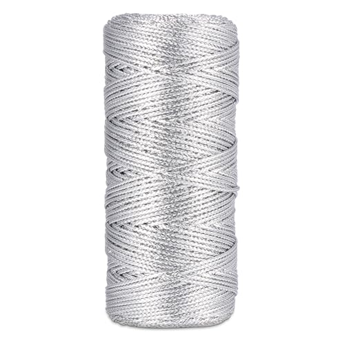 Mynoozi 100 Meters Twine String for Gift Wrapping, 1.5mm Silver String for Christmas Baubles, Jewelry Thread Cord for DIY Crafts Gift Wrapping & Wedding Favors Mynoozi 100 Meters Twine String for Gift Wrapping, 1.5mm Silver String for Christmas Baubles, Jewelry Thread Cord for DIY Crafts Gift Wrapping & Wedding Favors von Mynoozi