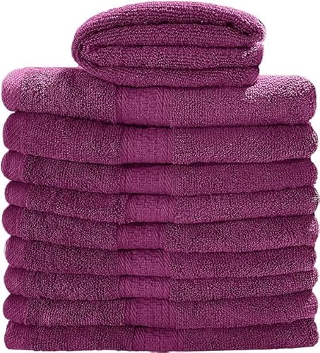 Myooka Badetuch Duschtücher Handtücher Saunahandtuch-Set Badehandtücher 100% Frottee Baumwolle 500g / m² | 50x100 cm oder 70x140 cm Grau, Schwarz, Lila oder Weiß (10er Set Lila, 70x140 cm) von Myooka