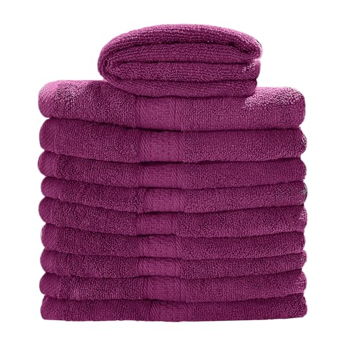 Myooka Badetuch-Set 2 Stück 600 G/m² 100% Frottee-Baumwolle Hochwertige Handtücher Sehr Saugfähig Für Badezimmer Dusche Täglichen Gebrauch – Maschinenwaschbar (50 X 100 cm, Lila) von Myooka