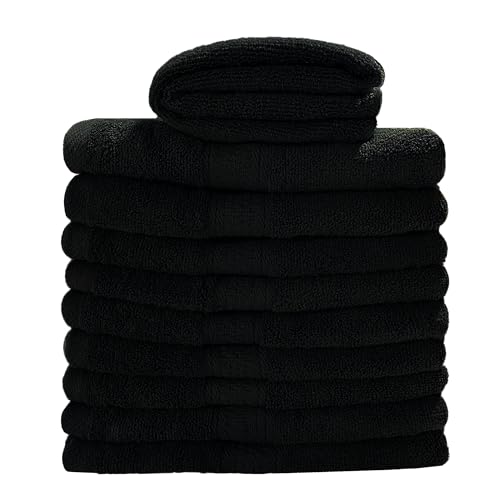 Myooka Badetuch-Set 2 Stück 600 G/m² 100% Frottee-Baumwolle Hochwertige Handtücher Sehr Saugfähig Für Badezimmer Dusche Täglichen Gebrauch – Maschinenwaschbar (70 X 140 cm, Schwarz) von Myooka