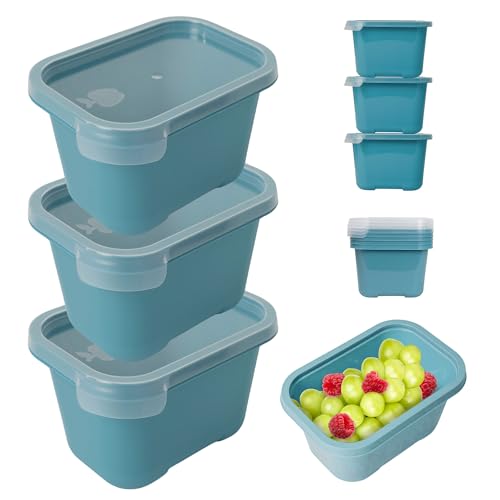 Mypicompany. Tupperdosen Set, 3 Stück à 1000 ml. Frischhaltedosen Mit Deckel, Geeignet Für Mikrowelle und Spülmaschine. Blau Dosen Mit Deckel Bpa-Free. von Mypicompany