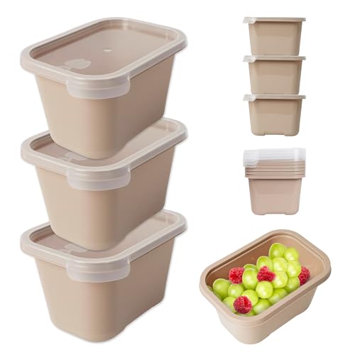 Mypicompany. Tupperdosen Set, 3 Stück à 1000 ml. Frischhaltedosen Mit Deckel, Geeignet Für Mikrowelle und Spülmaschine. Braun Dosen Mit Deckel Bpa-free. von Mypicompany