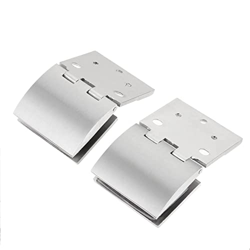 Schrankscharnier, Stützscharnier, 2-teiliges Set, Glastürscharnier, gebogener Clip auf einer Seite, 43/55 mm Länge, passend for 5–10 mm Glastürrahmen,(Large 55mm length) von MyrXFb