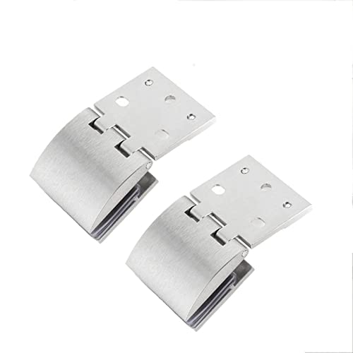 Schrankscharnier, Stützscharnier, 2-teiliges Set, Glastürscharnier, gebogener Clip auf einer Seite, 43/55 mm Länge, passend for 5–10 mm Glastürrahmen,(Small 43mm length) von MyrXFb
