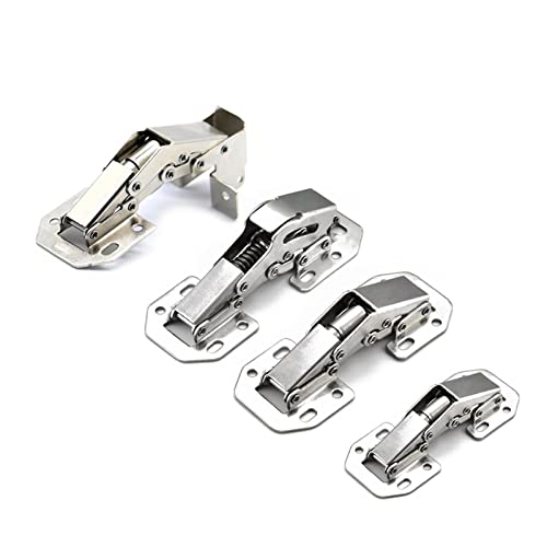 Schrankscharnier, Stützscharnier, 4-teiliges DIY-Schrankscharnier, 90-Grad-hydraulisches Türscharnier mit weicher Riemenschraube, Möbelbeschläge(4 INCH SOFT CLOSE) von MyrXFb