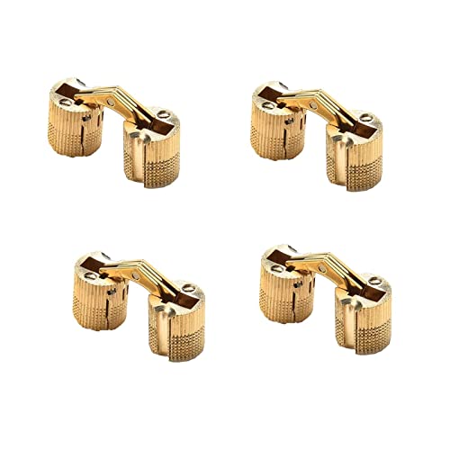 Schrankscharnier, Stützscharnier, 4-teiliges Scharnier, zylindrisches Kupfer, versteckte Möbel, versteckte Schrankbeschläge, Geschenkbox-Scharnier,(14 mm) von MyrXFb