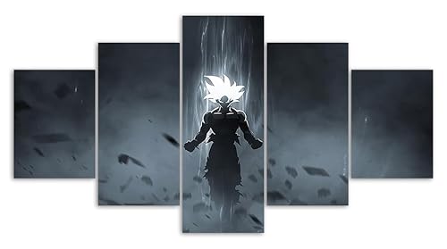 3D Leinwandbilder 5 Teile XXL Vlies Leinwand Bilder Dekoration Anime Wukong Bild Auf Leinwand 5Tlg Bilder Mehrteilig Zum Aufhängen Mit Rahmen von Myrdsio