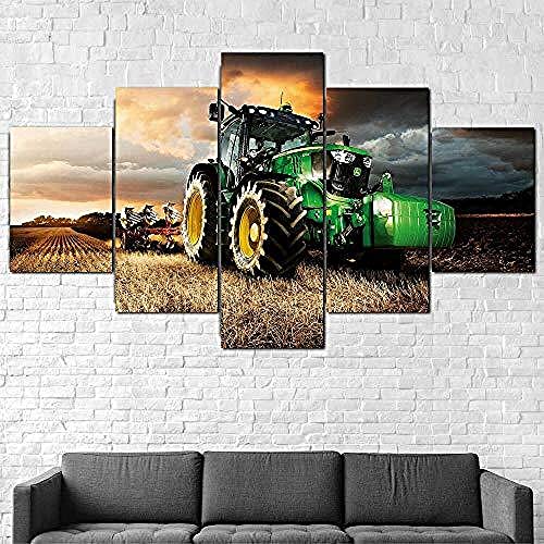 Leinwanddrucke 5 Stück Kunstdruck Wandbild Wanddeko John Deer E Traktor Rasenmäher Mehrteilig Aufhängen Bilder Für Wohnzimmer Wohnkultur,Hd Gedruckt Rahmen Segeltuch Malerei von Myrdsio