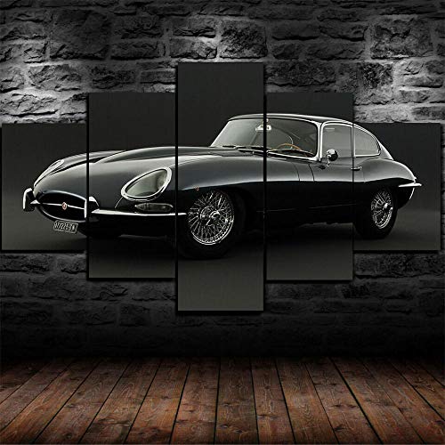 Myrdsio Gerahmte Jaguar E-Type Classic Car Poster 5 Stück Leinwanddruck Wandkunst Dekor von Myrdsio