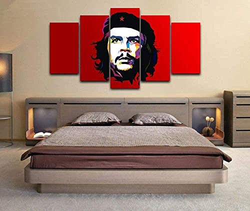 Myrdsio Leinwanddrucke Modern Home Wand Dekor Che Guevara Abstractcanvas 49 Stück Leinwände Drucken Modulare Bild Kunst Hd Malerei Kunstwerke,Fertig Zum Aufhängen(Mit Rahmen) von Myrdsio