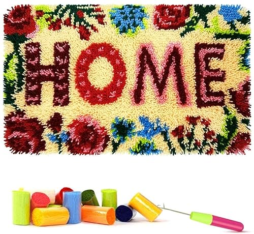 ROCKY&CHAO Knüpfhaken-Set Teppich-Stickerei Knüpfhaken Teppich Handarbeit DIY Erwachsene Bastelset Heimblume von ROCKY&CHAO