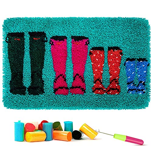 Knüpfteppich Zum Selber knüpfen, Knüpfsets 60x40cm Latch Hook Kit Selbst Knüpfen Set für Kinder und Erwachsene Knüpfteppich Zum Selber knüpfen, Knüpfsets 60x40cm Latch Hook Kit Selbst Knüpfen Set für Kinder und Erwachsene von ROCKY&CHAO