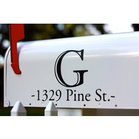 Briefkasten Aufkleber Individuelles Initial Monogramm Und Adresse Personalisierte Vinyl Mailbox Schriftzug Zahlen Dekor von MyrtleTreeVinyl
