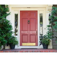 Haustür Dekoration Willkommen in Unserem Haus Familie Name Aufkleber Schild Benutzerdefinierte Vinyl Spruch Monogramm 3.25"Hoch X 20" Breit von MyrtleTreeVinyl