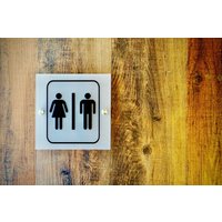 Wc Schild Badezimmer Business Türschild Acryl Büro Wandschild Büroaccessoires | Abgebildet 15 X 16" Wanddeko von MyrtleTreeVinyl