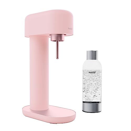 Mysoda: Ruby 2 Wassersprudler aus Aluminium (ohne CO2-Zylinder) mit 1L Premium Wasserflasche - Rosa von Mysoda