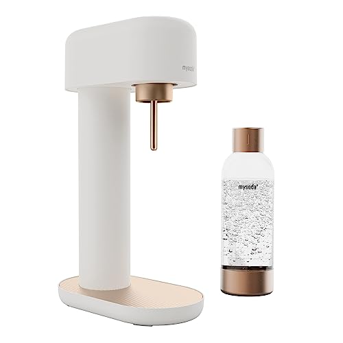 Mysoda: Ruby 2 Wassersprudler aus Aluminium (ohne CO2-Zylinder) mit 1L Premium Wasserflasche - Weiß-Kupfer von Mysoda