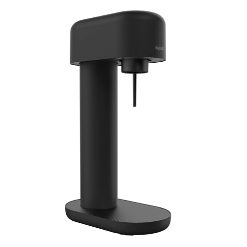 Mysoda: Stilvoller Ruby 2 Wassersprudler aus robustem Aluminium (ohne CO2-Zylinder) mit hochwertiger 1-Liter-Wasserflasche in Premiumdesign - Ganz Schwarz von Mysoda