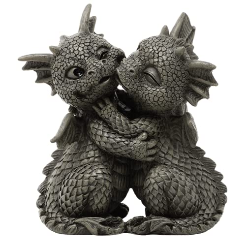 Gartenfigur Gartendrache - Modell Loves klein - Fantasy Figur Deko Drache süß von MystiCalls by Mayer Chess