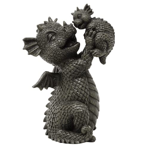 MystiCalls by Mayer Chess Gartenfigur Gartendrache - Modell Baby klein - Fantasy Figur Deko Drache süß von MystiCalls by Mayer Chess