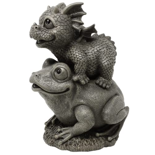 MystiCalls by Mayer Chess Gartenfigur Gartendrache - Modell Frog - Fantasy Figur Deko Drache süß von MystiCalls by Mayer Chess