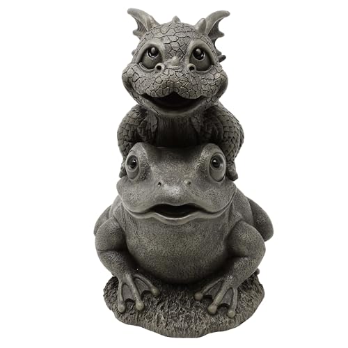 MystiCalls by Mayer Chess Gartenfigur Gartendrache - Modell Frog - Fantasy Figur Deko Drache süß von MystiCalls by Mayer Chess